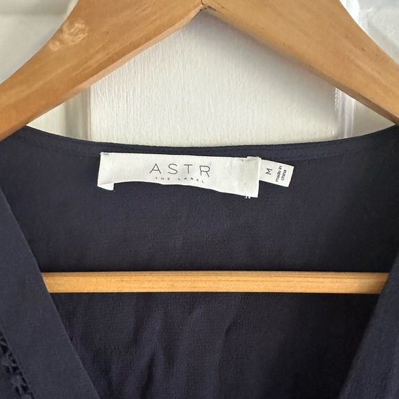 ASTR THE LABEL Hallie Lace Crochet Panels Bell Sleeve Button Blouse Sz Med Goth - Picture 10 of 11